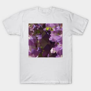 Rich Lilac Purple Abstract Low Polygon Background T-Shirt